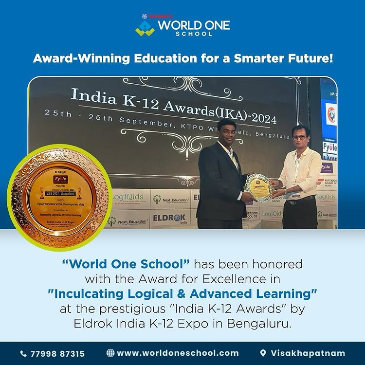 World One School Honored with Award for Excellence at India K-12 Awards