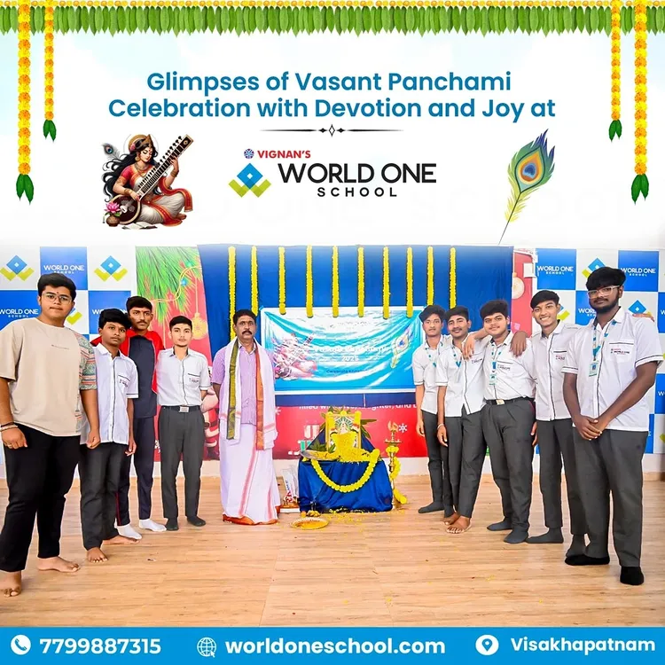 Celebrating Vasant Panchami at Vignan’s World One School