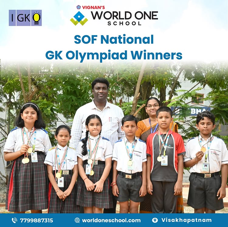 Vignan’s World One School Champions Shine in SOF National Olympiads